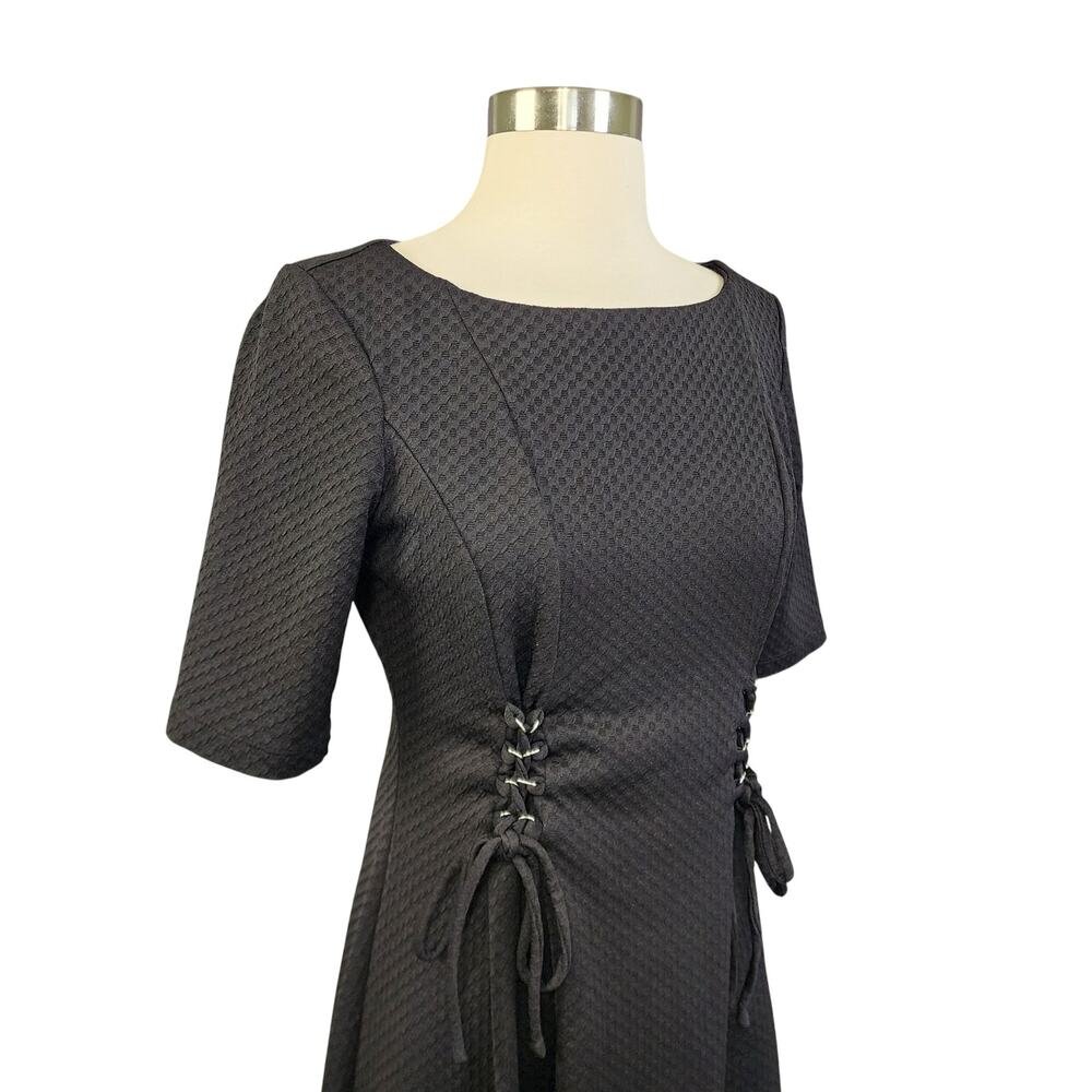 Julian Taylor Womens Lace Up Bodice Fit & Flare Dress Size 6 Black Academia - Picture 4 of 12